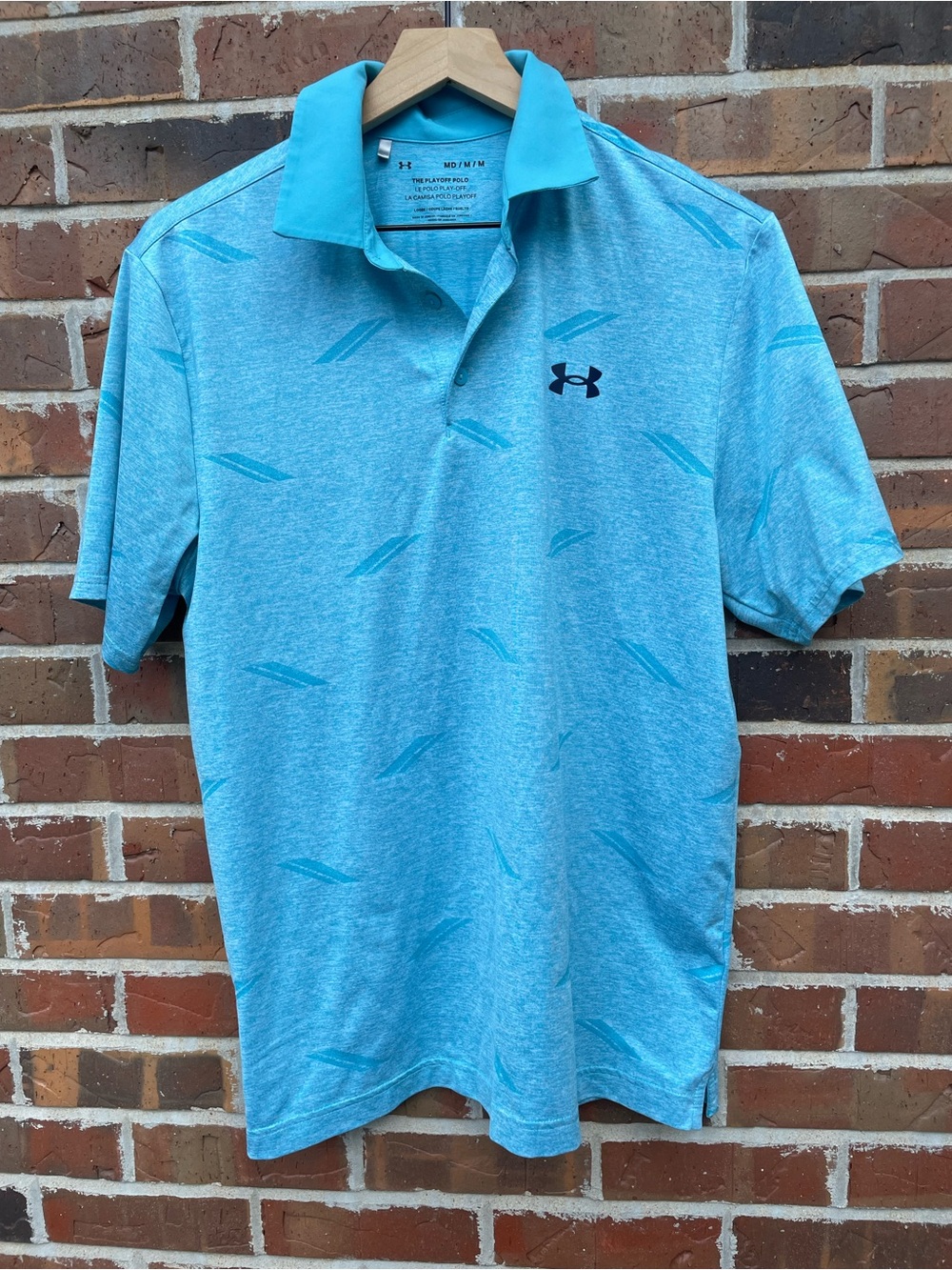 Under Armour Men’s Aqua Heather Polo in Light Blue